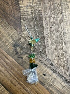 Green Crystal Hummingbird Pendant Necklace - Women Jewelry